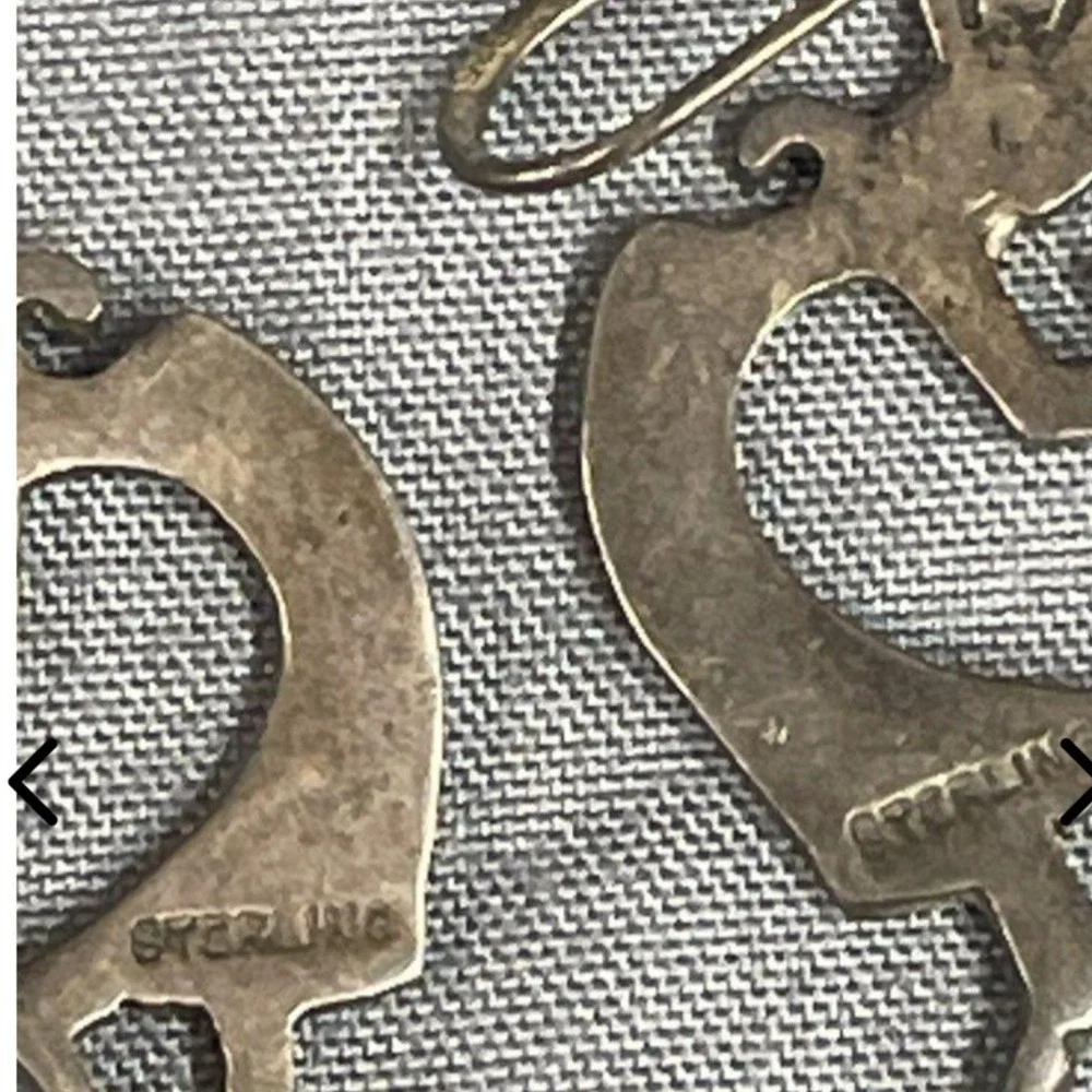Sterling Silver Kokopelli Dangle Earrings Southwest Flute Player 925 4.8g
